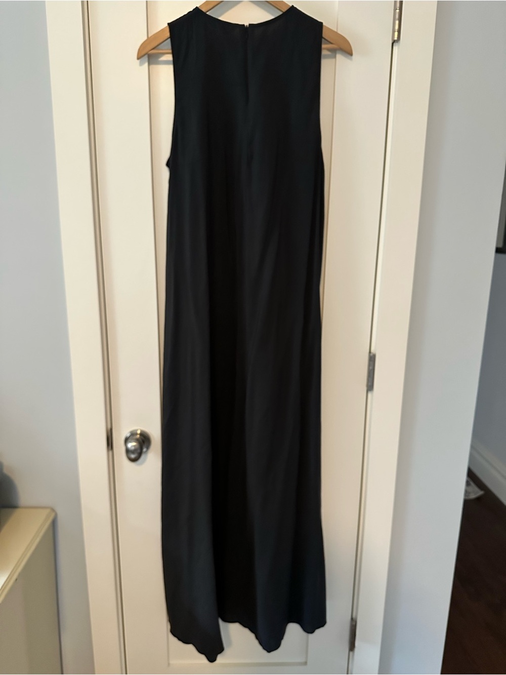 NWT Zara Sleeveless A-Line Maxi Dress Black Modal Blend Size M 3067/395 - Picture 7 of 11
